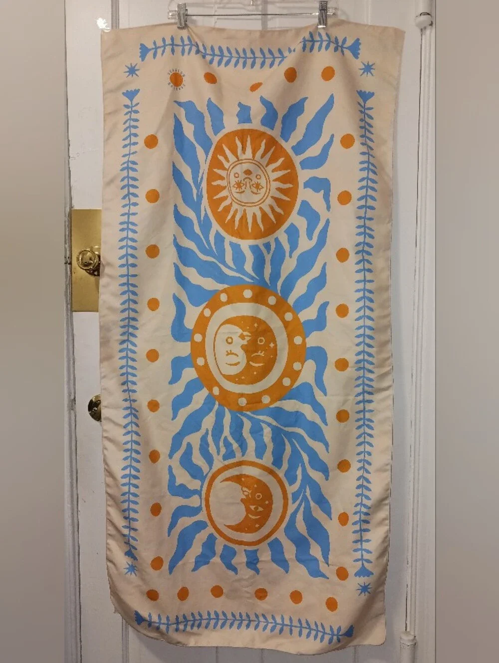 Sea Glow Moon Phases Towel 53x26.5in NWOT